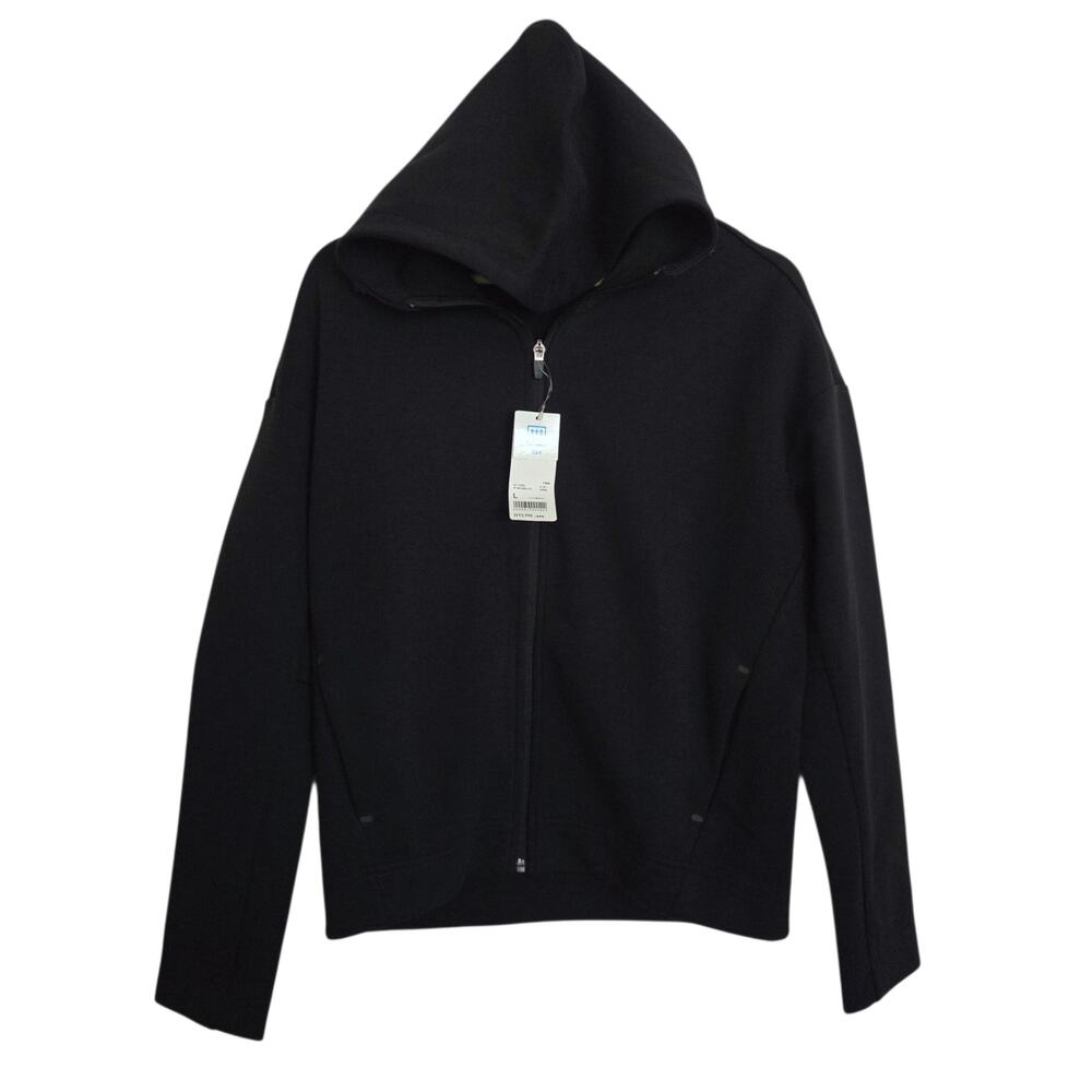 NEW Uniqlo DRY Sweat Full-Zip Smooth Fabric Black Hoodie Pockets Japan LARGE